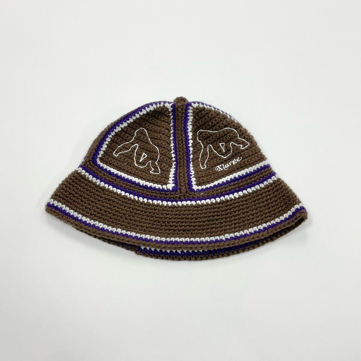 Xlarge - Crochet bell hat brown