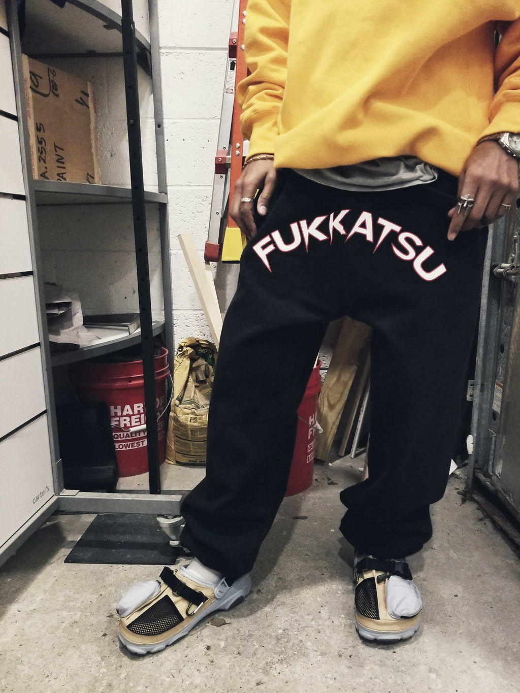 Fukkatsu ; The wilkins fleece sweats , faded blk