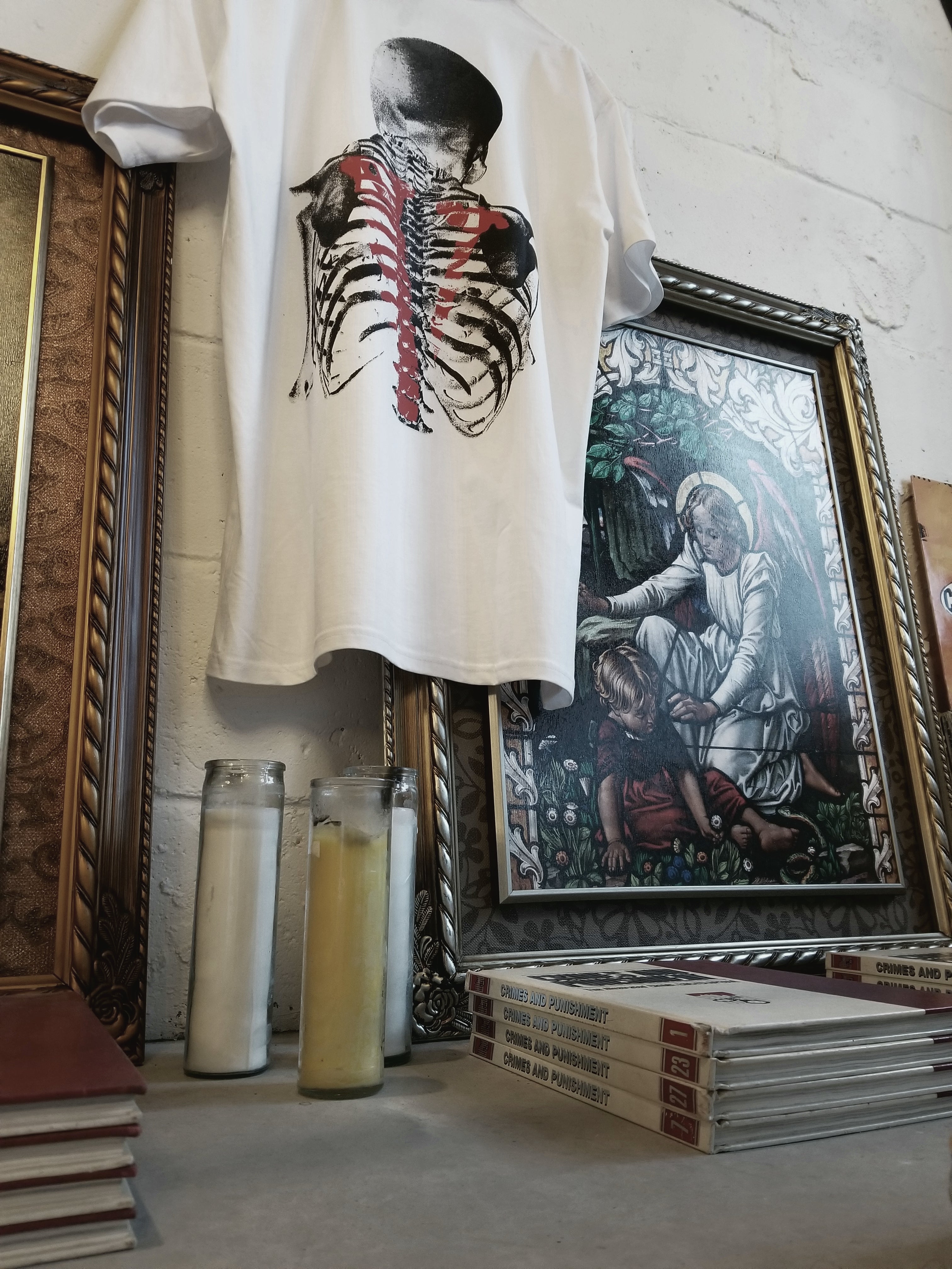 Nba x VLone ; bones tshirt , wht