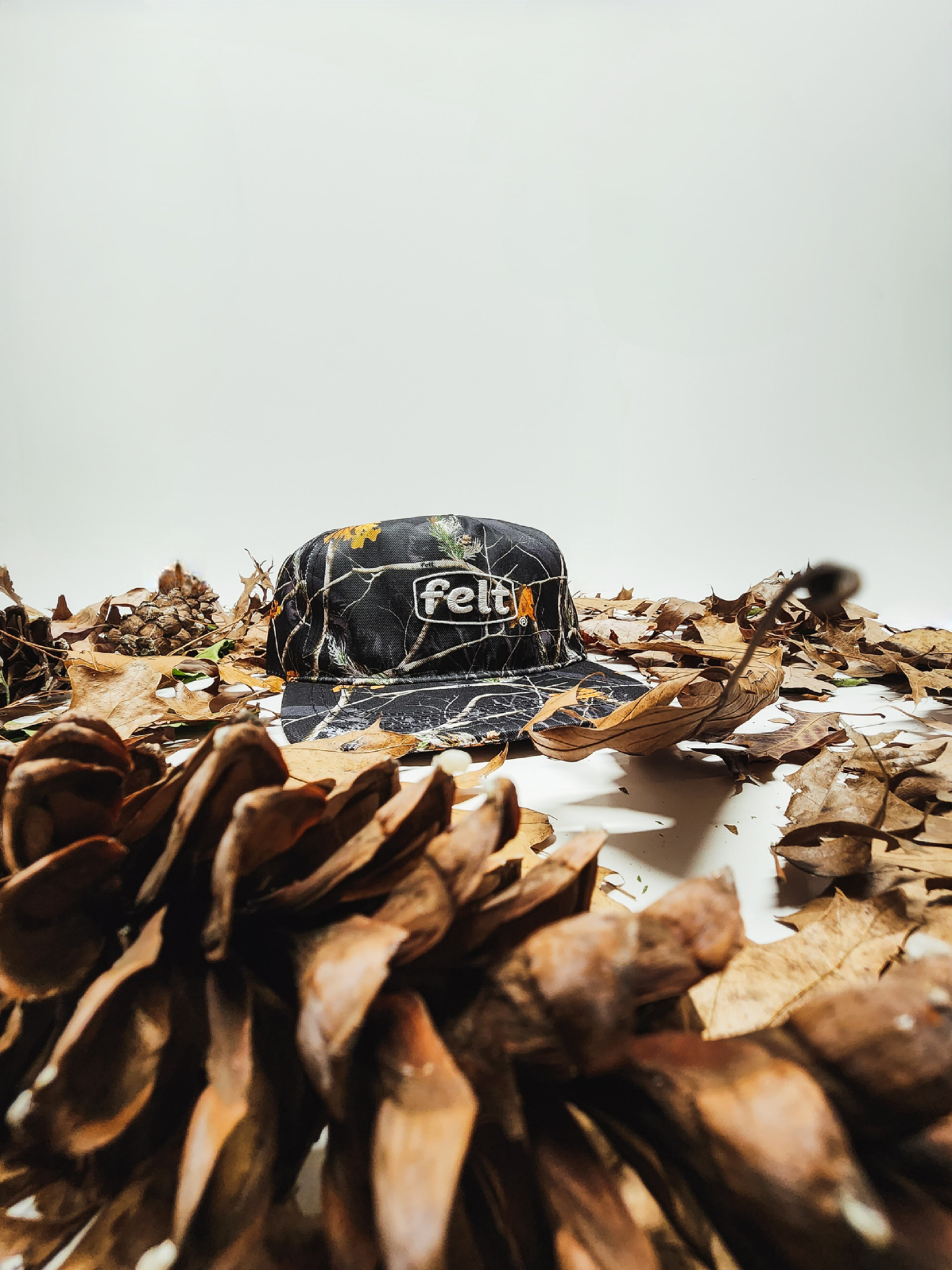Felt ; work wear cap , woodland camo