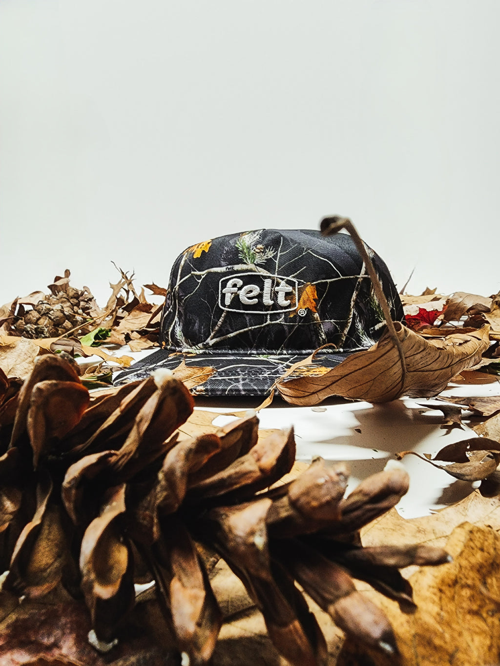 Felt ; work wear cap , woodland camo