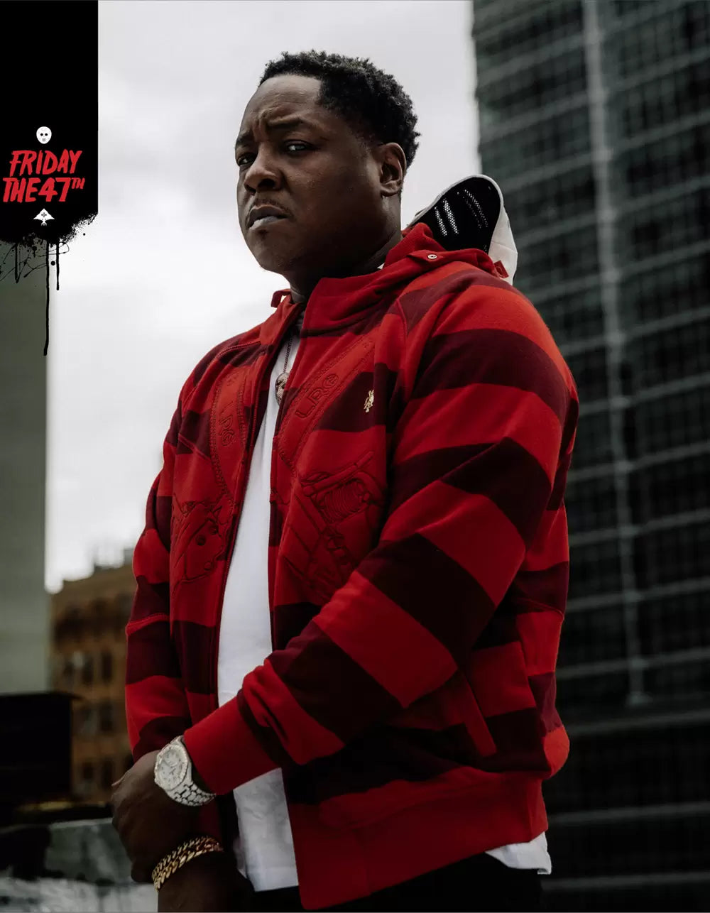 LRG ; Friday The 47th hoodie , red