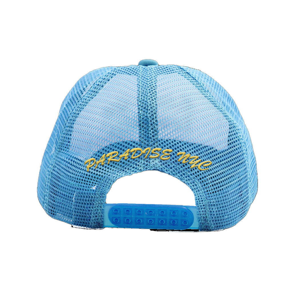 Paradis3 ; F*** everything trucker hat sky blue