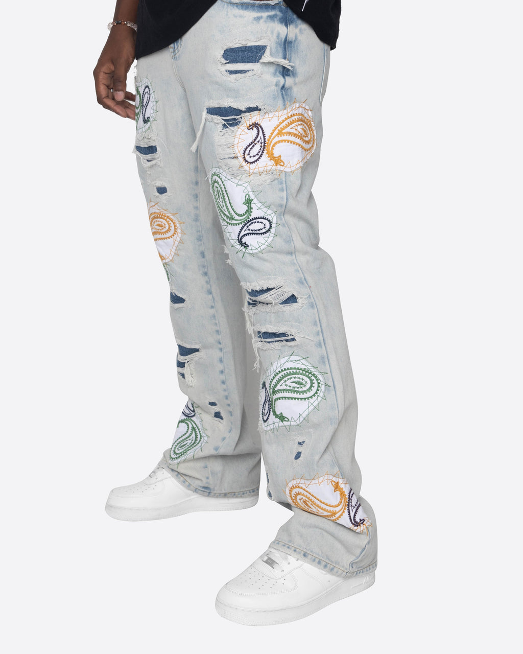 Eptm ; Punk paisley Patchwork denim
