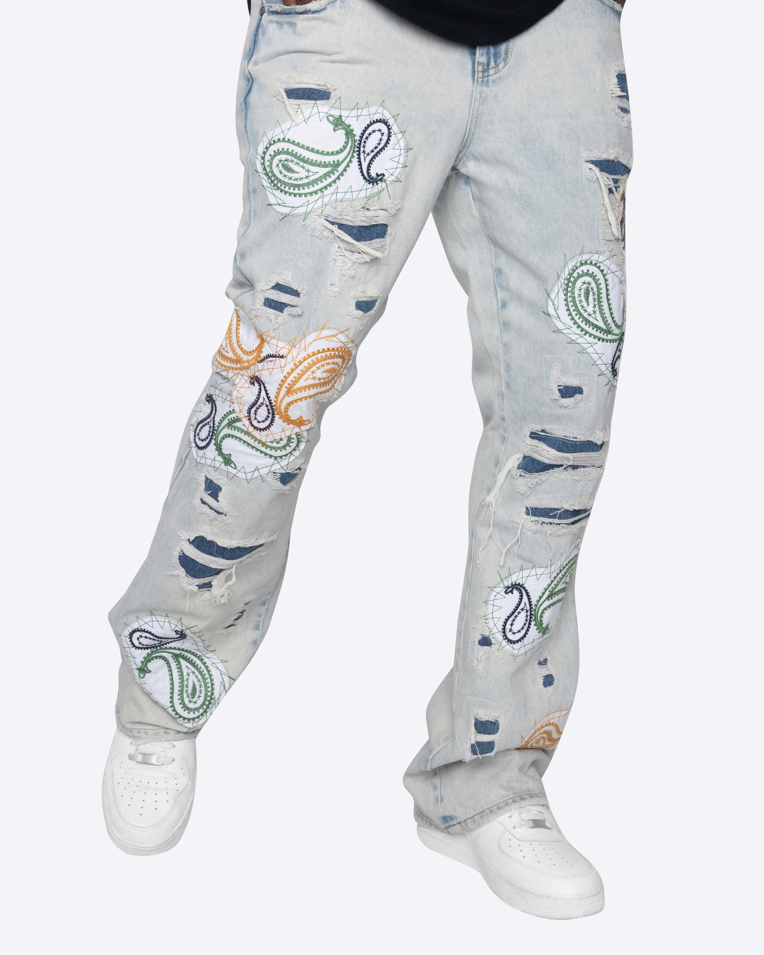 Eptm ; Punk paisley Patchwork denim