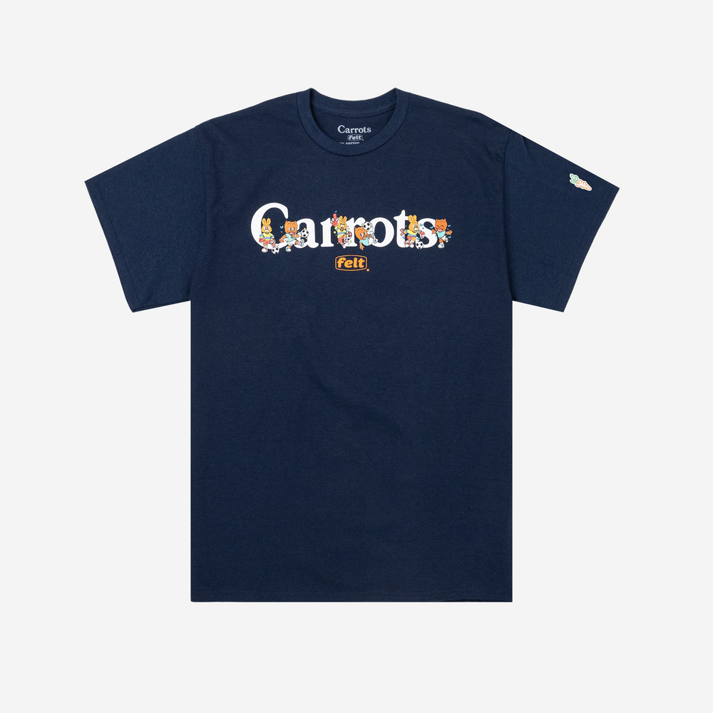 Felt x Carrots ; Wordmark tee , navy