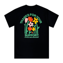 Load image into Gallery viewer, Petals and Peacocks ; Support tshirt , blk
