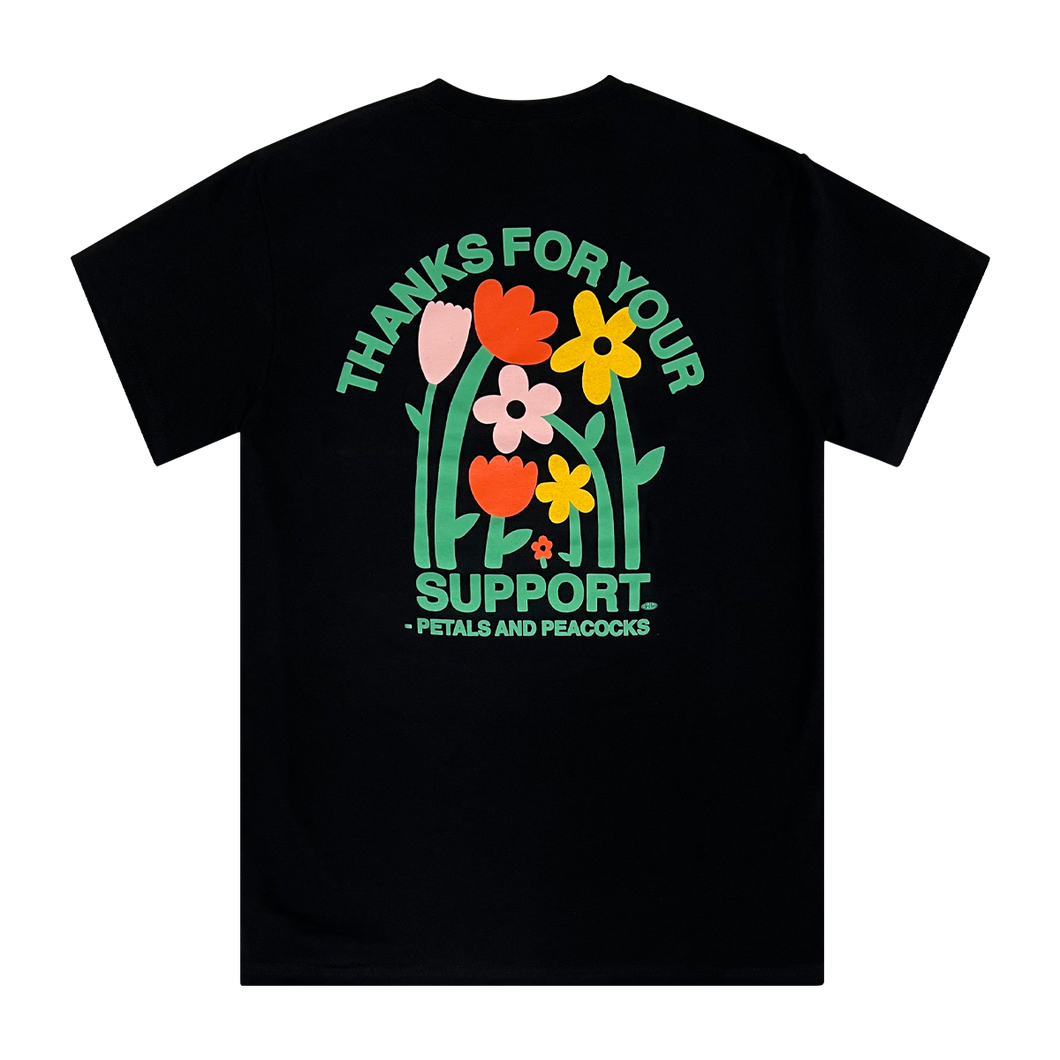 Petals and Peacocks ; Support tshirt , blk