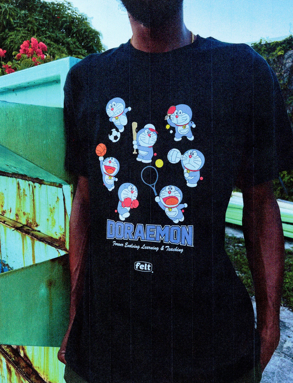 Felt x Doraemon ; Sports tee , blk
