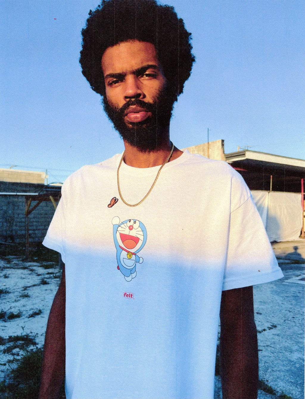 Felt x Doraemon ; Bitterfly tee , wht