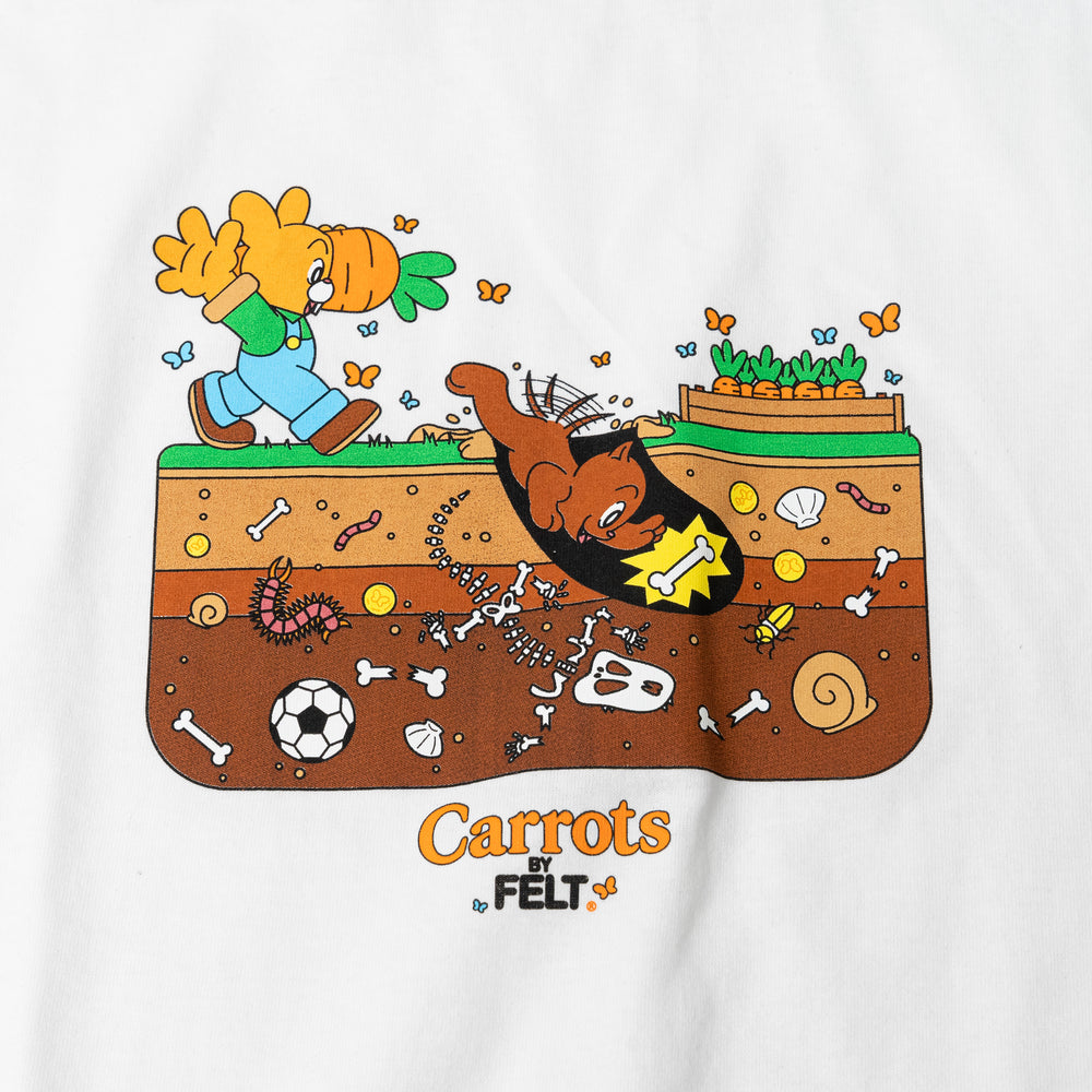Felt x Carrots ; Backyard tee, wht