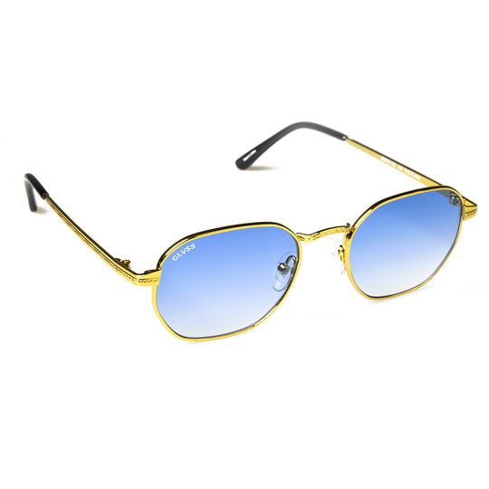 Glvss ; the flash , gold blue lens