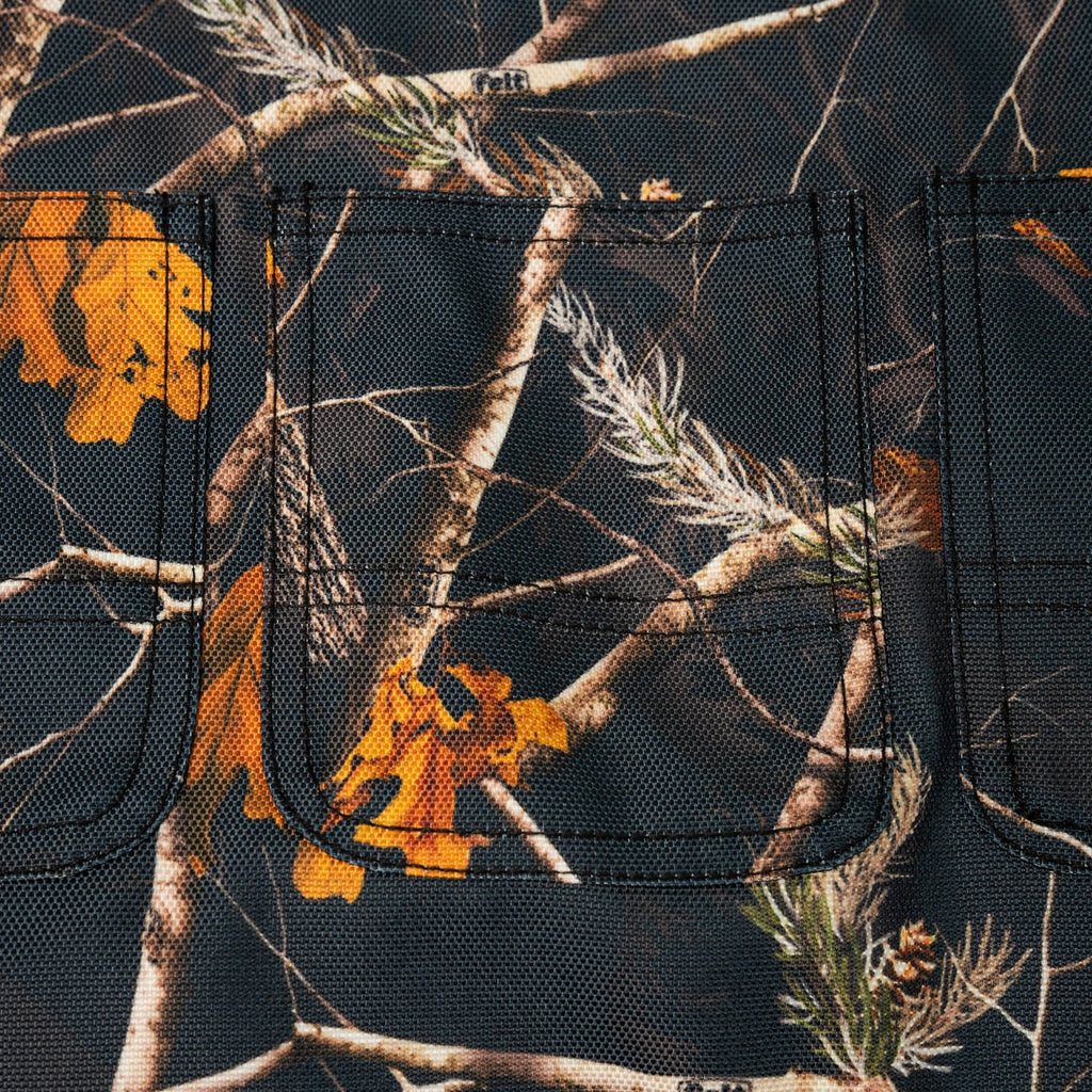 Felt ; Painters utility bag , black woodland camo
