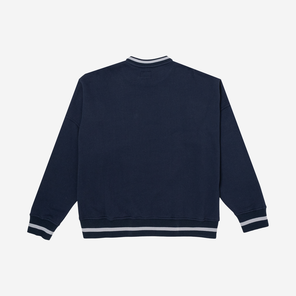 Felt ; Aspen Fleece crewneck , nvy